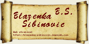 Blaženka Sibinović vizit kartica